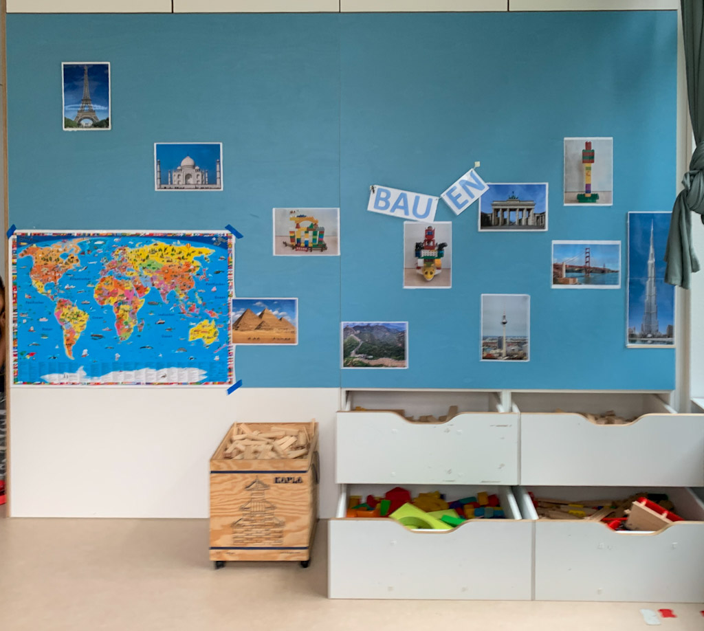 Bauecke Gruppenraum U3 Kinderladen Zukunftsmusik
