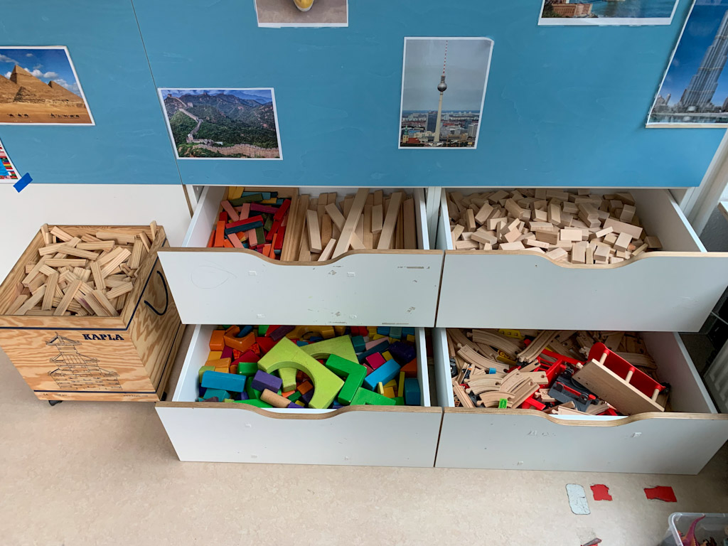 Bauecke Gruppenraum Ü3 Kinderladen Zukunftsmusik